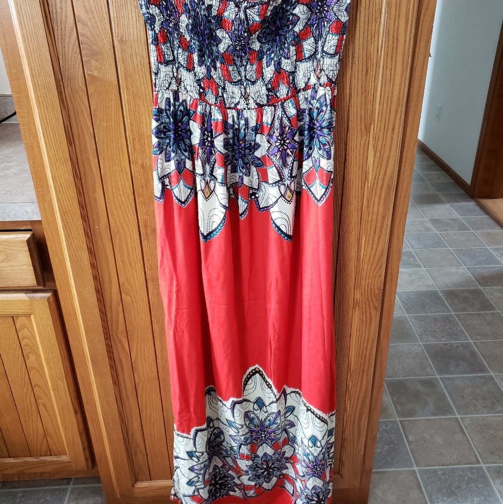 Angie boho strapless maxi dress size S fits like L